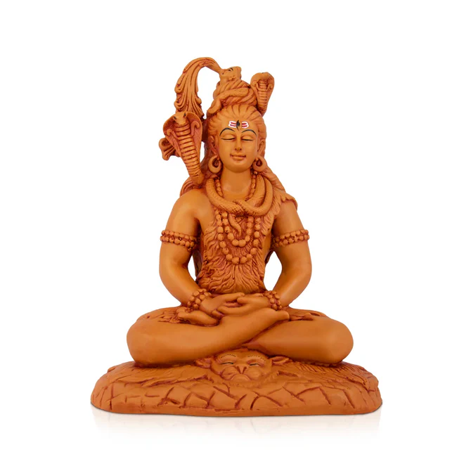 Wood Finish Shiva Statue - 11 x 8.5 Inches